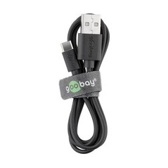 Goobay USB 2.0 Type-C Cable 10cm - Fast & Reliable Connection, Black - 4040849386756